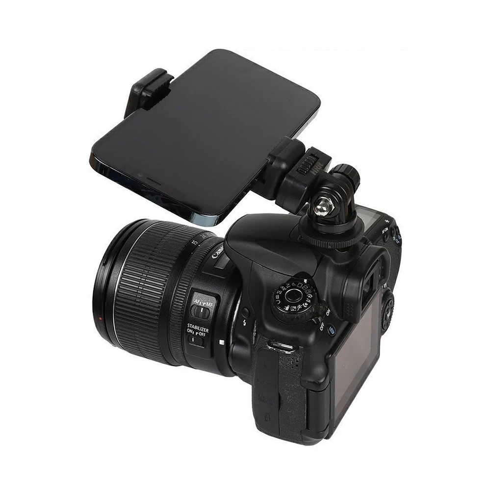 Camera Hot Shoe Phone Tripod Mount Adapter Phone Holder Phone Mount for Camera Hot Shoe for Canon Nikon Sony DSLR Camera