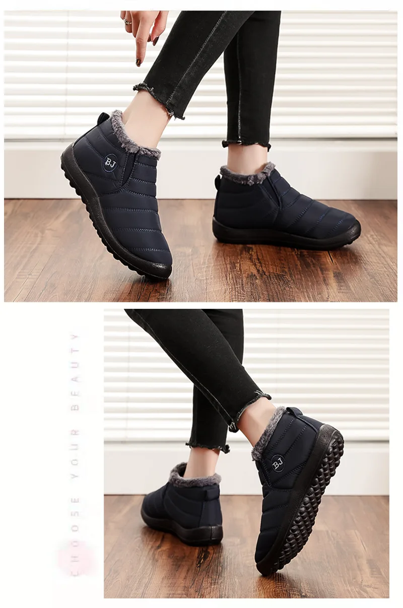 2026 Baumwollschuhe in Übergröße für Damen und Herren, neuer Winterstil mit Plüsch und dicken Schneestiefeln, niedrig geschnittene warme Baumwollstiefel – Detail 16