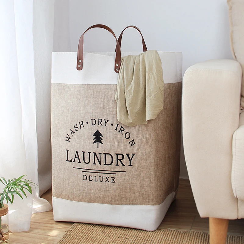 

Big Capacity Laundry Clothing Basket Water-Resistance Bin Cotton Dirty Clothes Toy Storage Linen Tidy Pocket Washing Machine