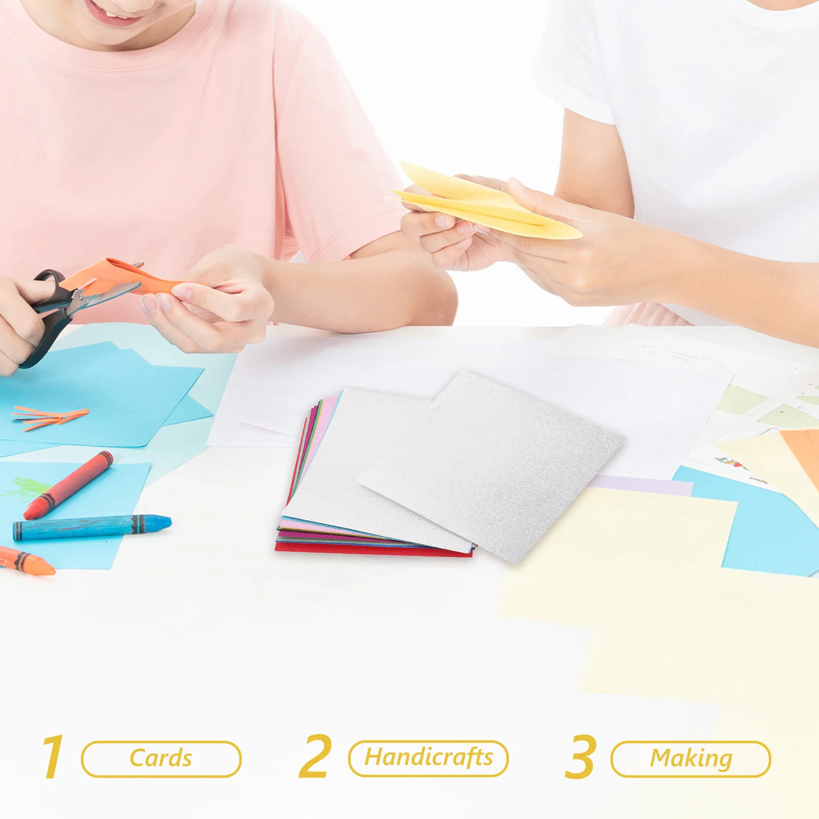 60 ورقة بريق اوريغامي ورقة 15 سنتيمتر 10 ألوان نابضة بالحياة لا تسليط سباركلي الملمس Crafts بها بنفسك الحرف سكرابوكينغ ورقة اللون البطاقات