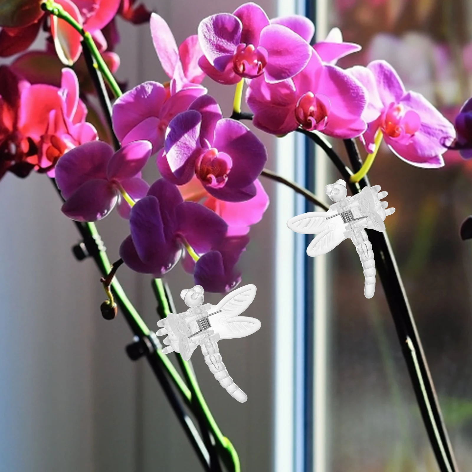 

10pcs Clear Garden Support Vine Clips For Orchid Tomato Stem Reusable Garden Supplies Plant Fixing Clamps Plant Stem Support