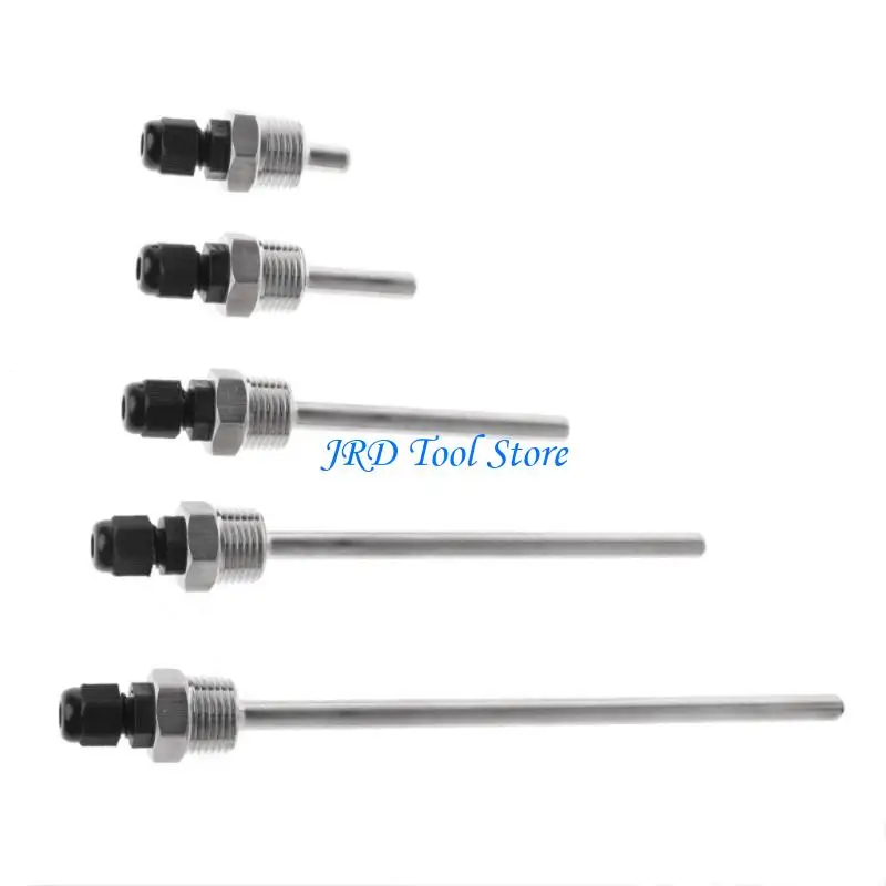 A2UD PT1000 NTC10K NTC50K Pipe L30-L200mm Waterproof 1/2inch Thermowell Stainless Steel 1/2in Thread
