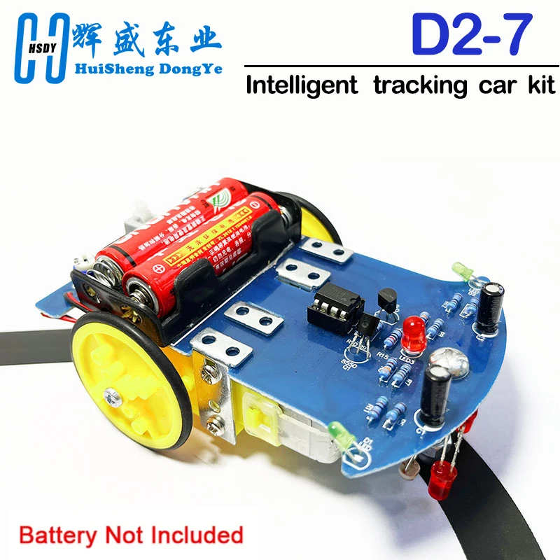 D2-7 Smart Car Project Kits Line Following Robot Intelligent Tracking Car Kit Welding DIY Electronic Parts