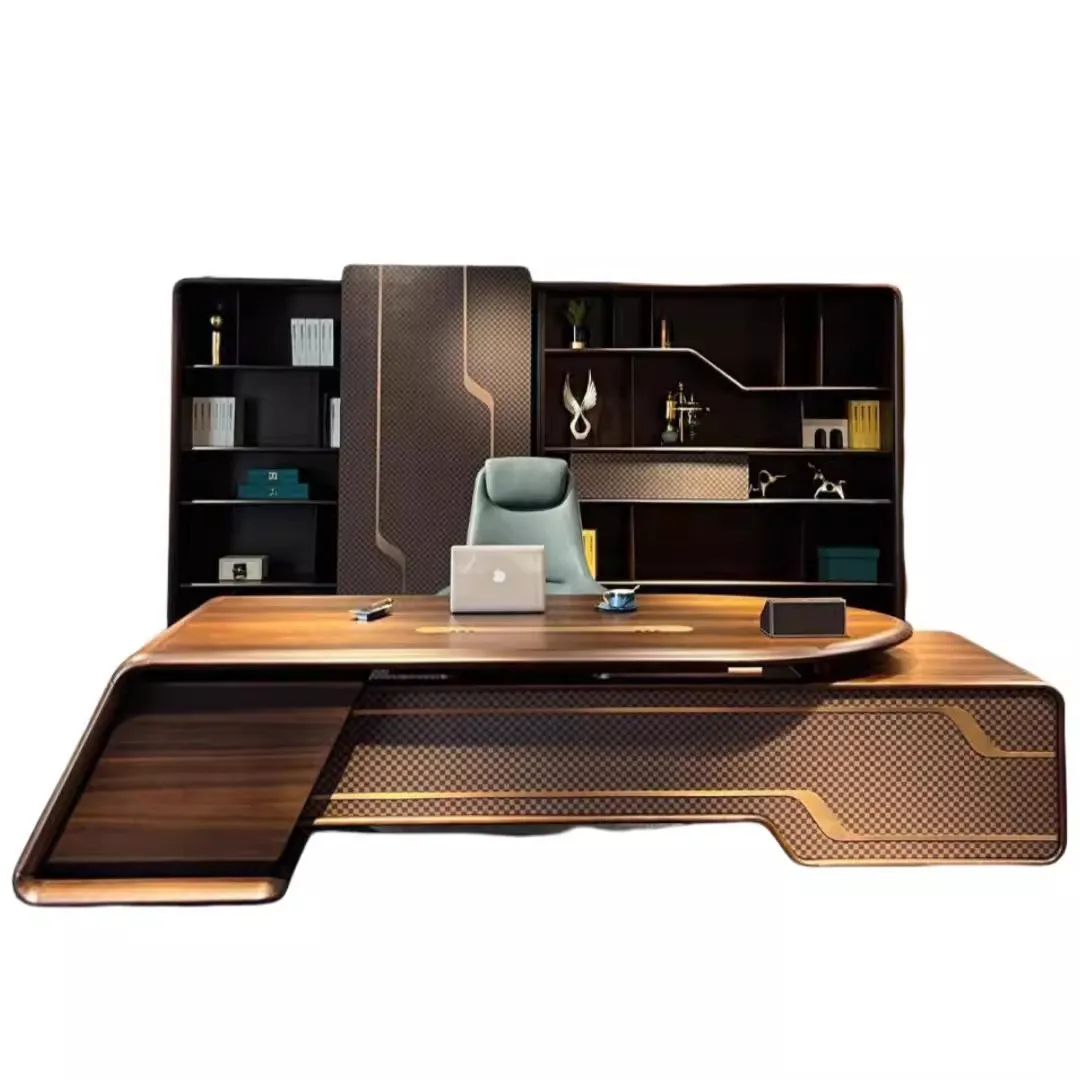 

Light luxury boss table, boss desk, simple modern chairperson's office furniture, special-shaped creative general manager's