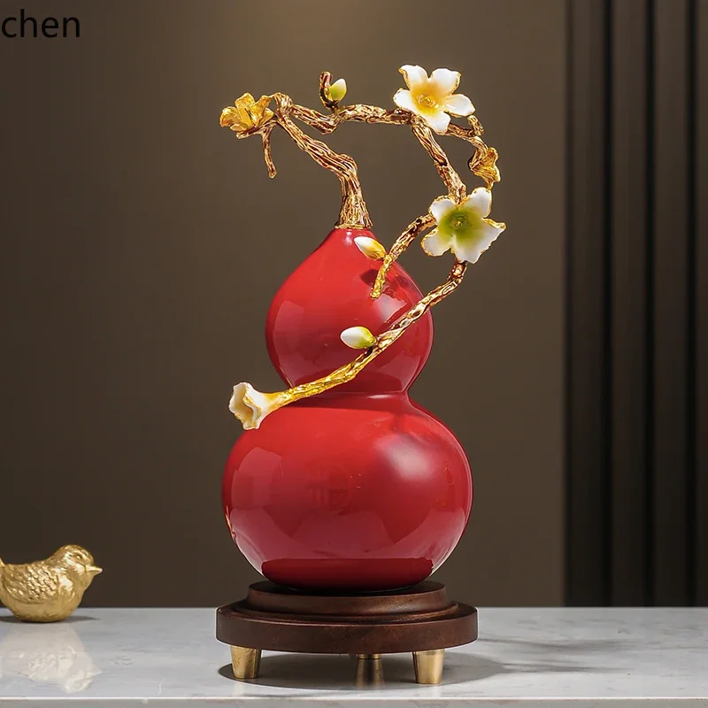 DSAEnamel Color Orchid Gourd Ornament Living Room Wine Cabinet Office Decoration