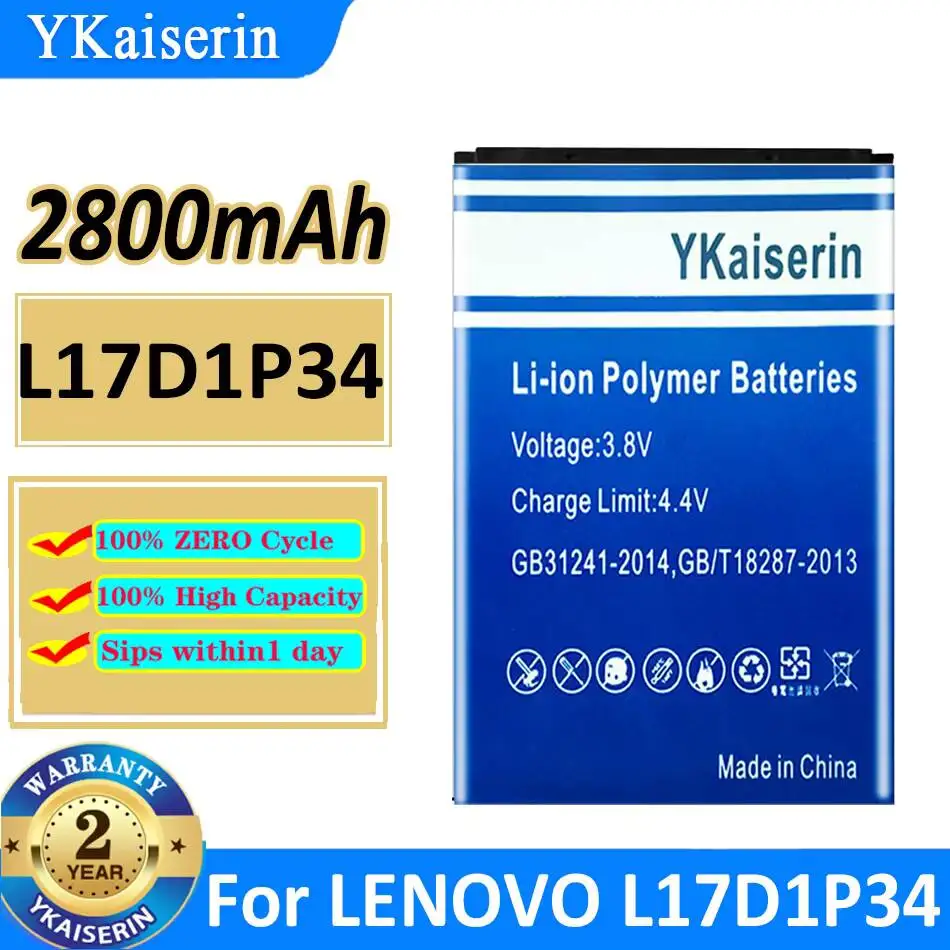 

Надежный аккумулятор для мобильного телефона Lenovo L17D1P34, 2800 мАч, надежная замена