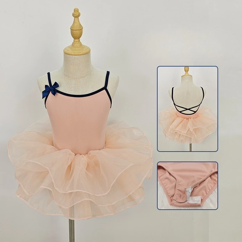 Ropa de baile de ballet suave y agradable para la piel para niños, leotardo de tiras para niñas, para practicar un traje versátil de danza y gimnasia