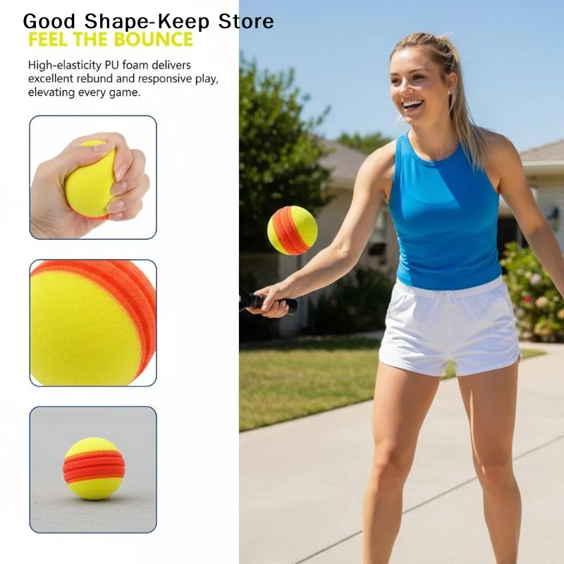 daily3.5 Inch Safe PU Foam Tennis Ball Soft Bouncy 1PC Multi-Use for Indoor Tennis Training Pet Toy Kids Outdoor Play