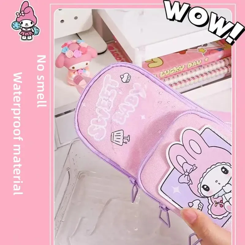 Sanrio Kuromi Pencil Case Cute Anime Cartoon My Melody Large Capacity Waterproof Resistant To Dirt Pencil Bag Holiday Gifts