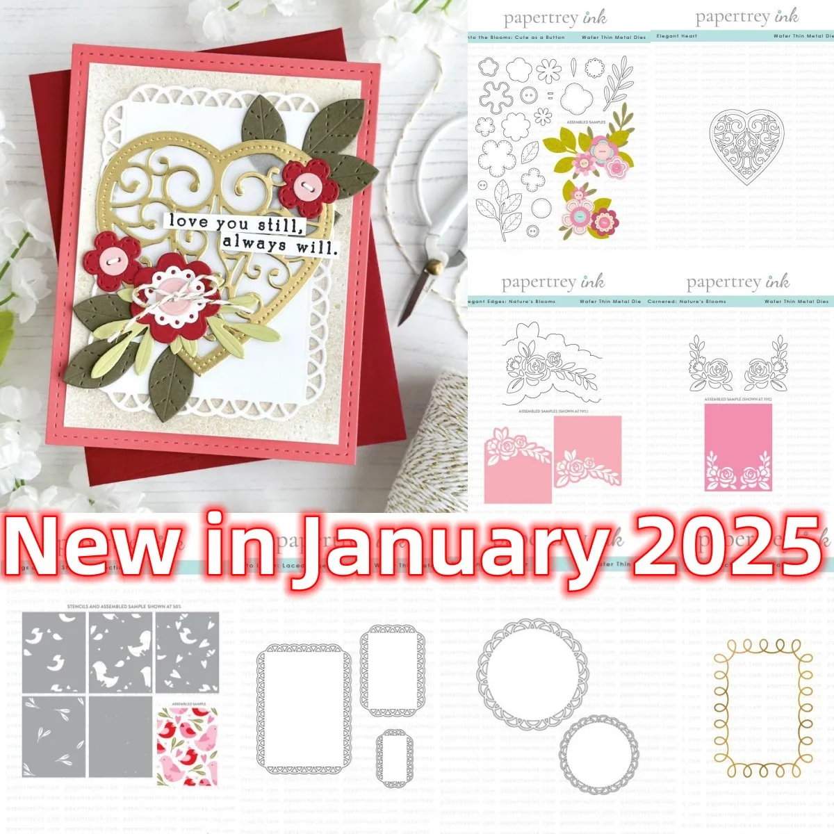 

Heart Flower Metal Cutting Dies Circle Hot Foil Wings of Love Stencil DIY Scrapbook Card Craft Template 2025 Valentine's Day