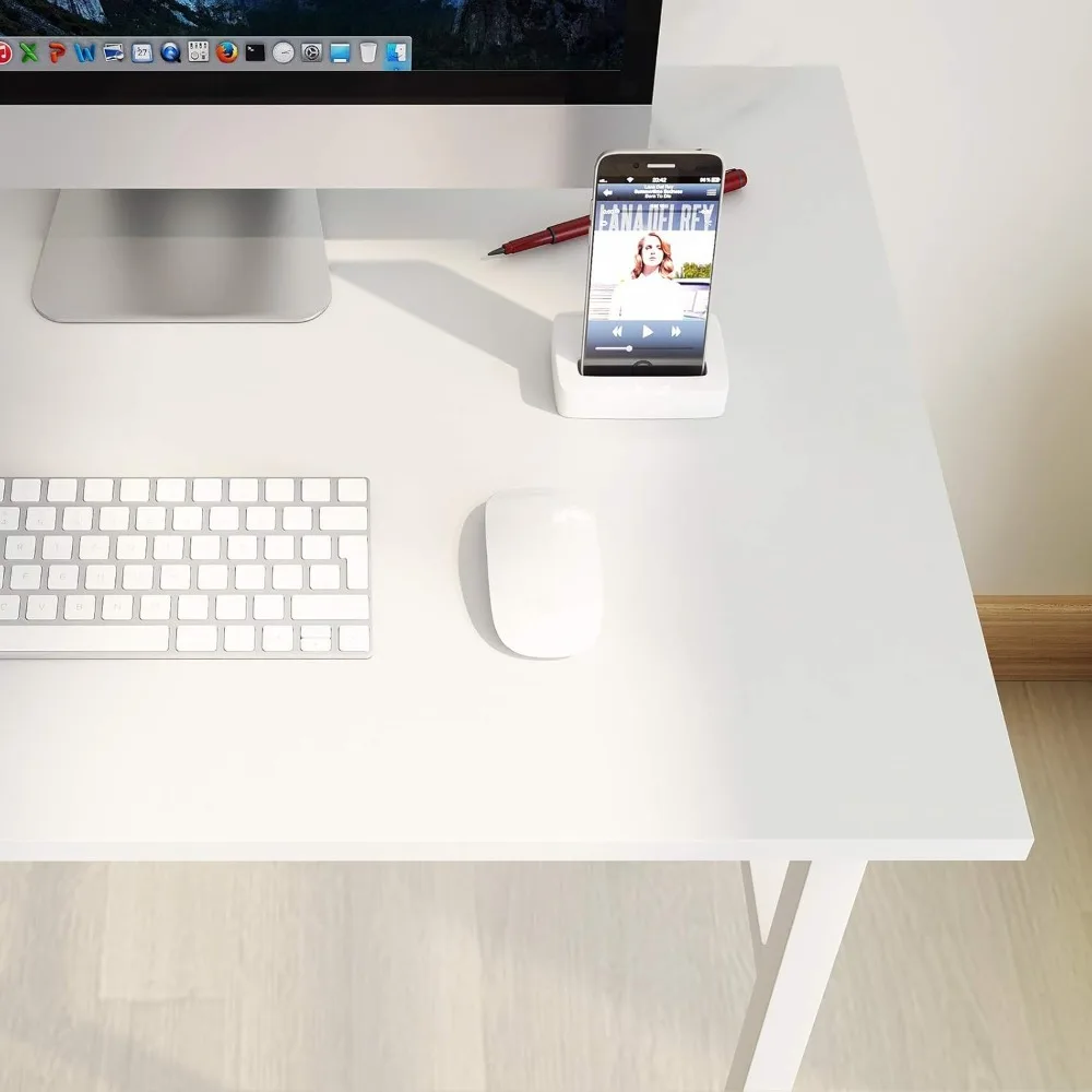 Modern 62-inch opvouwbaar computerbureau - grote schrijftafel voor thuiskantoor in eenvoudige stijl, ruimtebesparend opvouwbaar ontwerp voor efficiënt