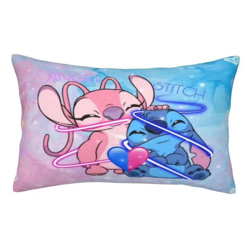 Custom Stitch Angel Love Heart Cartoon Velvet Modern Throw Pillow Case Rectangle