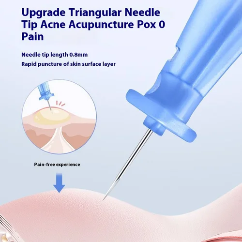 Imagen 2 del producto 50 Uds. Removedor de espinillas desechable agujas para acné herramienta para eliminar espinillas y limpieza Facial agujas de acero inoxidable