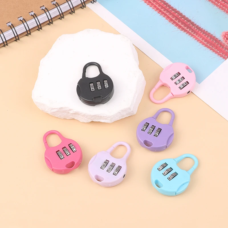 1pc Color Mini Password Padlock Trolley Case Password Lock Student Dormitory Cabinet Password Backpack Zipper Lock