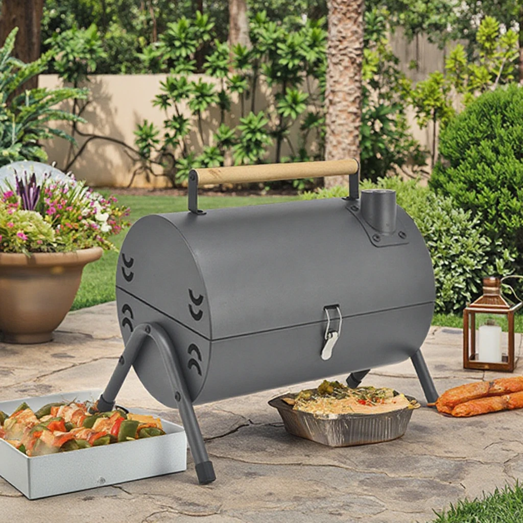 Customized Folding Portable Bbq Grill Practical Black Outdoor Bbq Grill