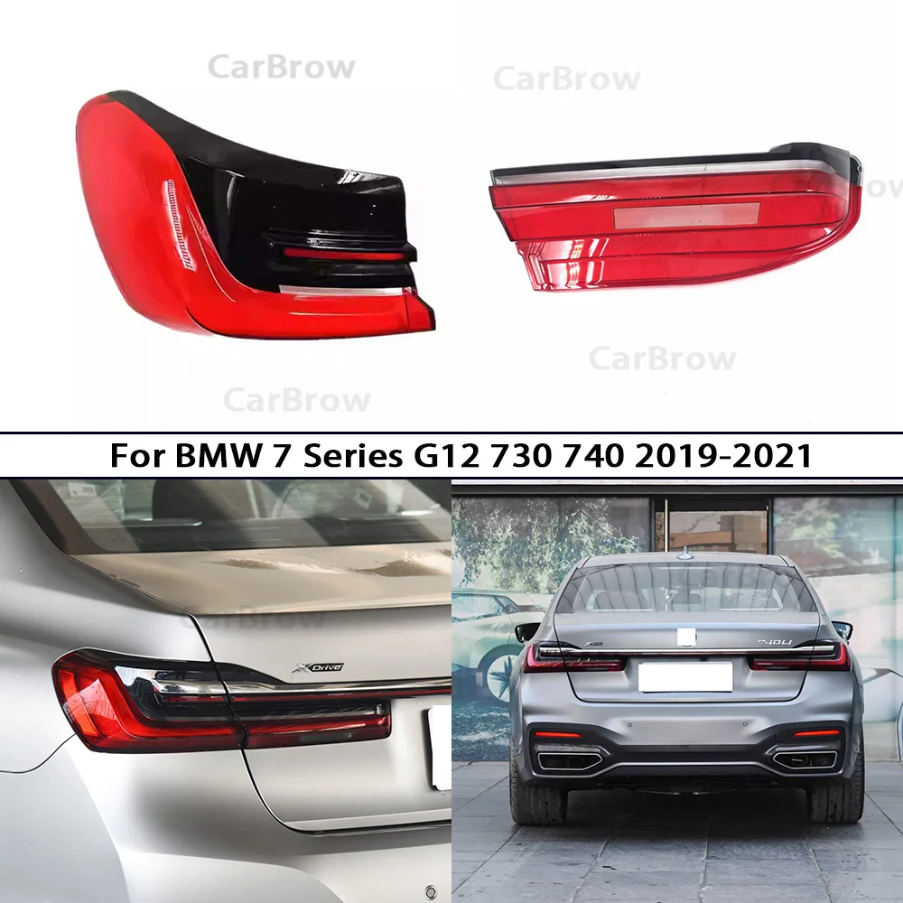 

Turn Signal Stop Light Mask Plexiglass For BMW 7 Series G12 730 740 2019 2020 2021 Car Accessories Rear Outside Tail Lamp Covre