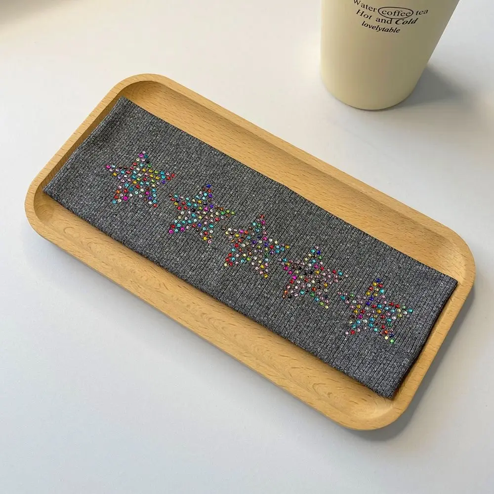 عارضة لون نقي حجر الراين نجمة عقال لينة تنفس مطاطا عقال امتصاص العرق غسل الوجه الرياضة هيرباند اليوغا