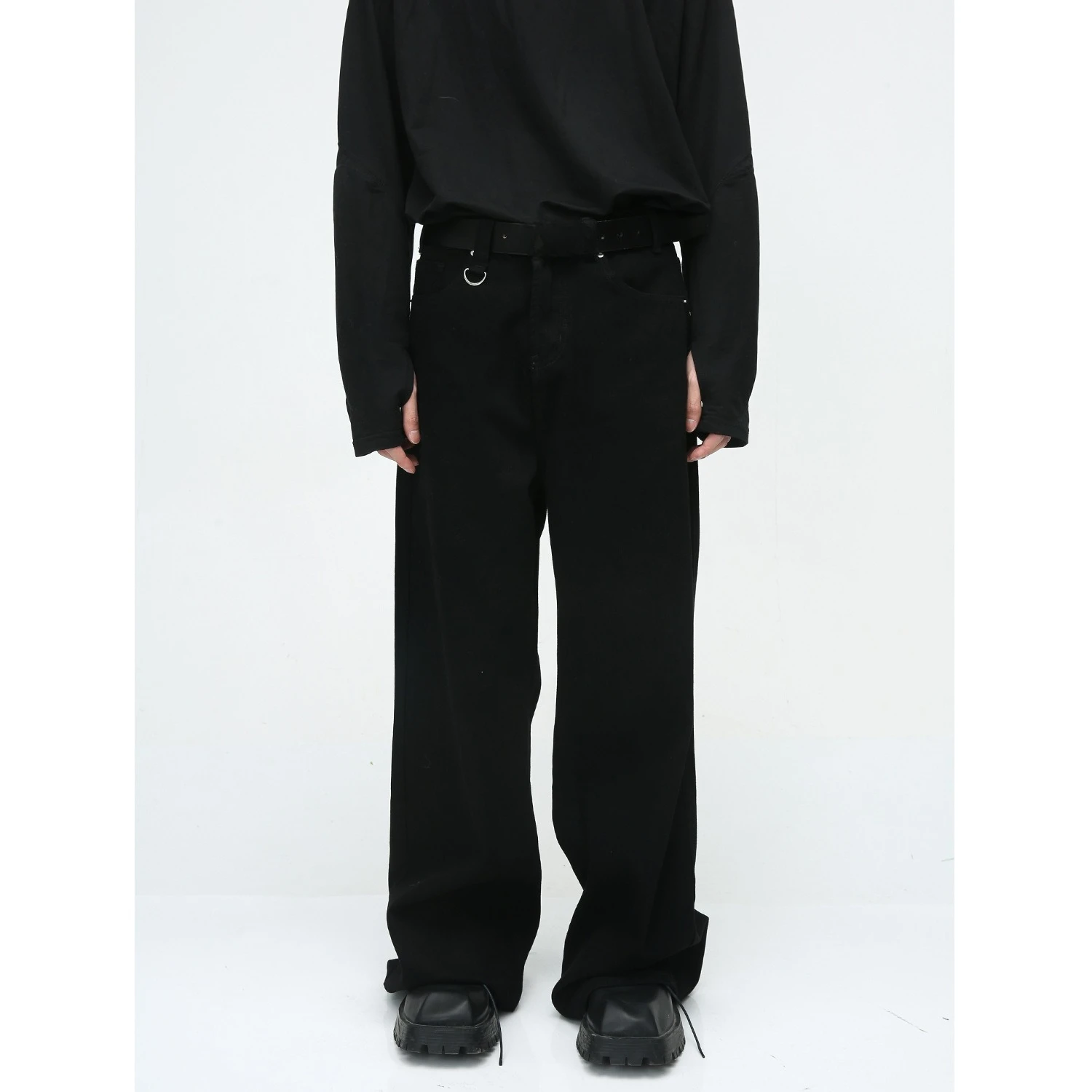 

Осень 2024, мужские джинсовые брюки, прямые винтажные свободные брюки, прямые широкие брюки, повседневные мужские брюки в корейском стиле