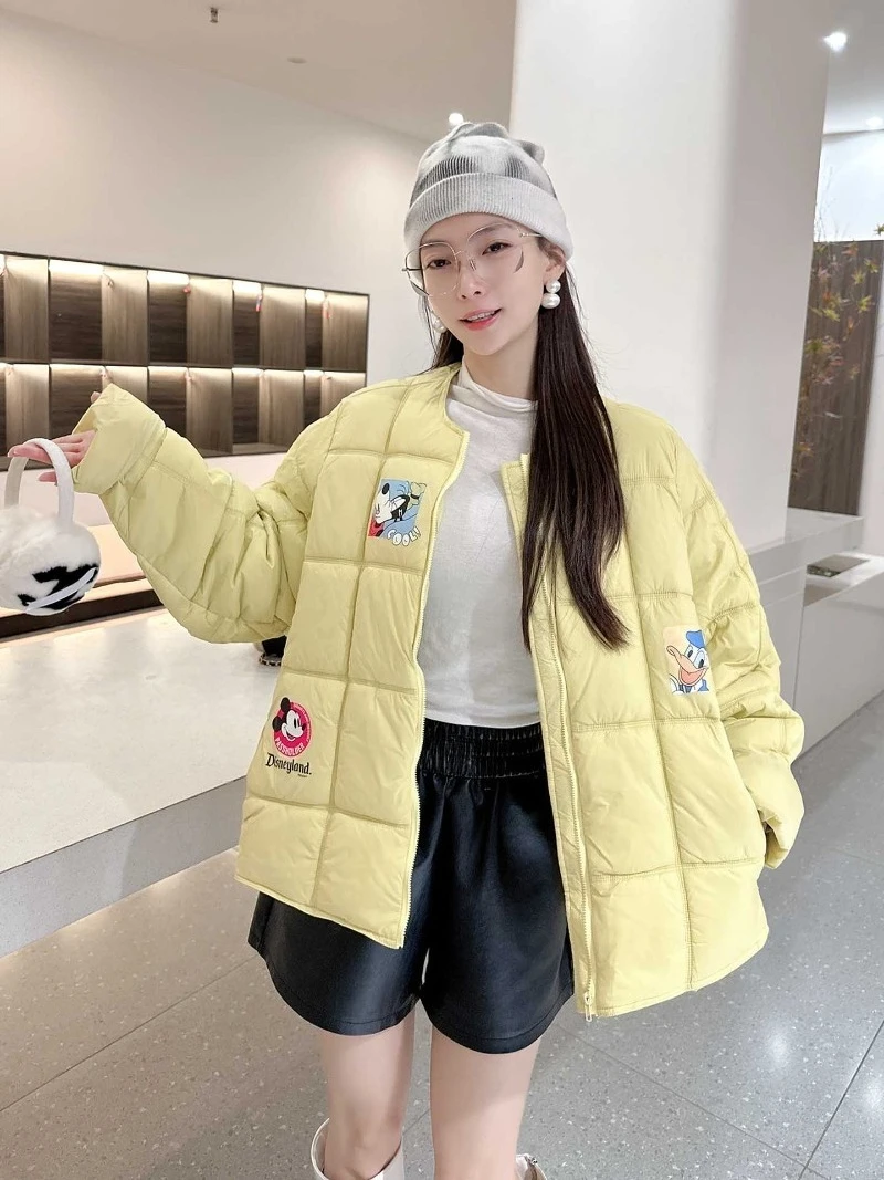 Koreanischen Stil Zipper Mantel Damen Beliebte Neue Winter Verdickt Mantel Ins Trend Cartoon Kurzen Stil Warme Baumwolle Gefütterte Jacke