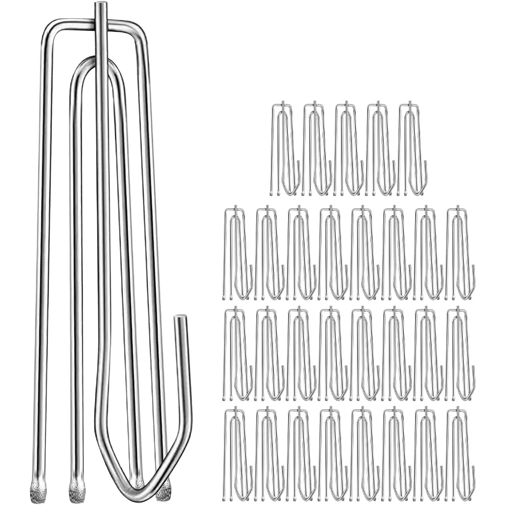 

30 Pcs Curtain Hook Metal Pleater Tape Hooks Clip Pleated for Drapes Curtains Stainless Steel
