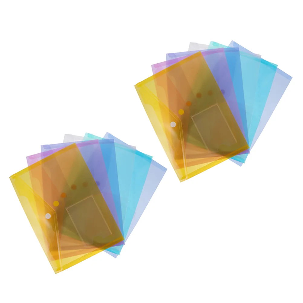 12 Pcs A5 File Bag Folder Seal Folders for Documents Pp Plastic Test Paper Travel
