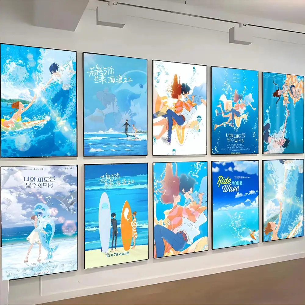Anime R-Ride Your Wave Poster Self-adhesive Living Room Bedroom Party Bar Decor Moisture-proof Fade-resistant