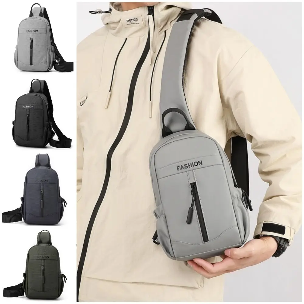 

Durable Casual Men's Chest Bag Commuting Waterproof Nylon Sling Backpack Breathable Large Capacity Single Shoulder Bag Unisex