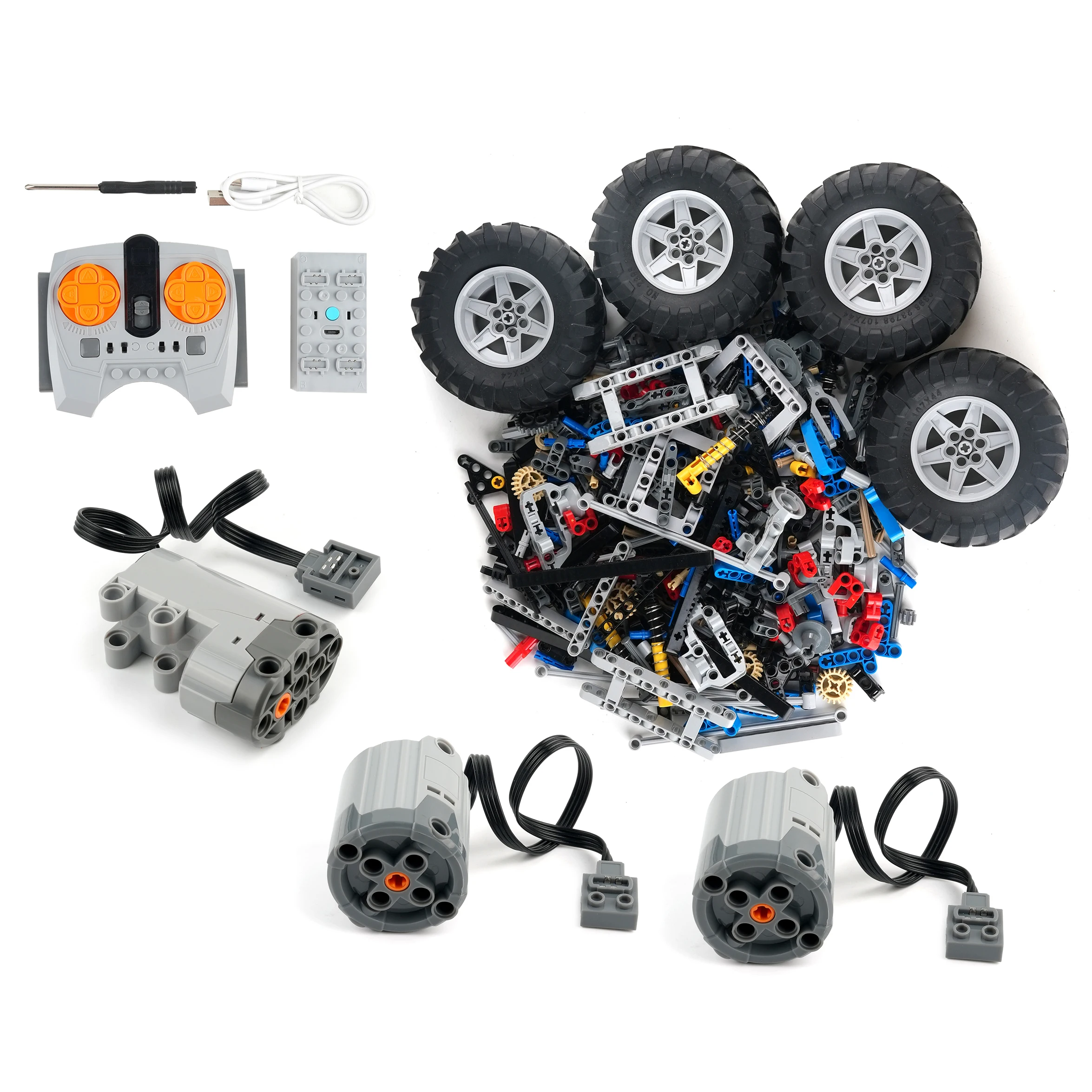 4WD RC هيكل السيارة تسلق نموذج مركبة اللبنات متوافق مع وظيفة طاقة المحرك مع تعليق الصدمات تجميع الطوب