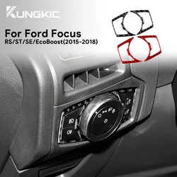 Real Soft Carbon Fiber For Ford Focus SE RS ST Focus MK3 Ecoboost 2015 2016 2017 2018 LHD RHD Car Headlight Button Accessories