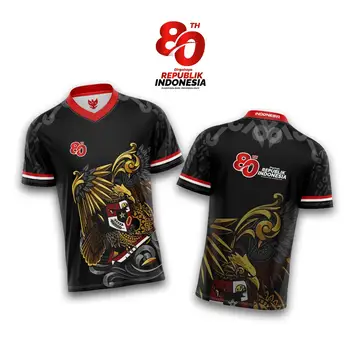 印尼獨立80週年紀念球衣 - 紅白「印尼」週年印花球迷足球衫 6 最佳銷售 印尼航運 - №1