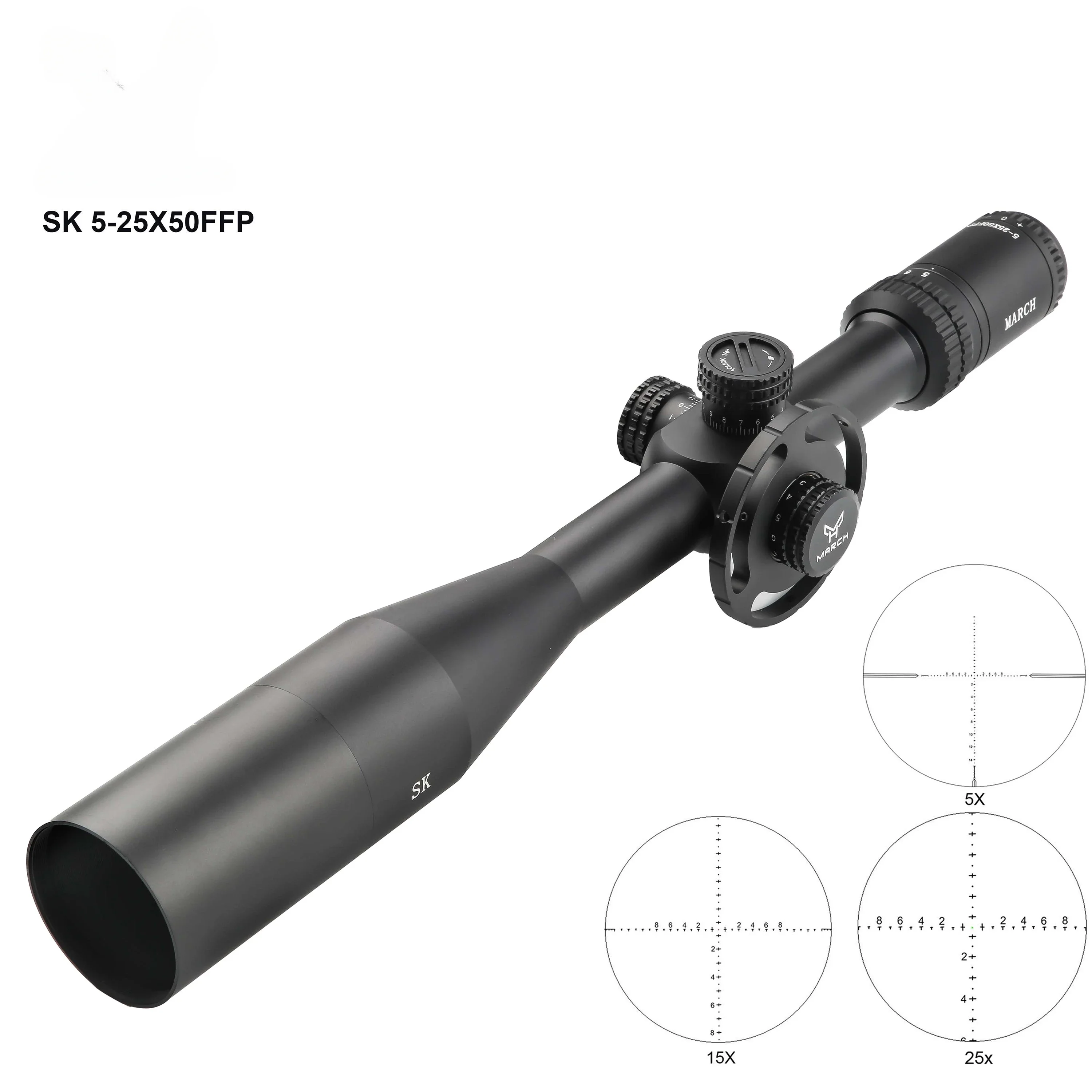 

SK5-25X50 FFP Big Wheel Lunetas Tactical Riflescope Sight With Illuminated Lunettes For Hunting Air Gun Sniper Rifle Scope