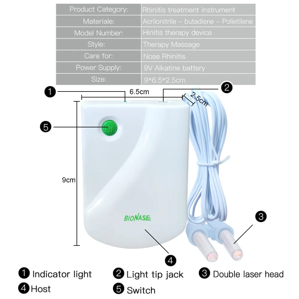 Dropshipping Rhinitis Sinusitis Cure Therapy Machine Nose Care Rhinitis BioNase Massage Device Laser Treatment Health Care Tool