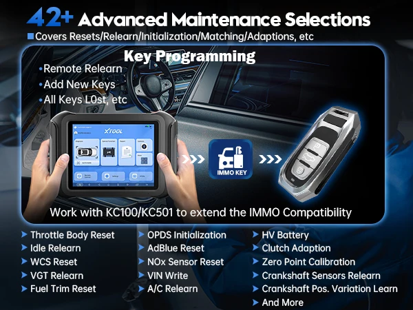 Diagnostic Tools:XTOOL D9S Car Intelligent Systems Bi-Directional Control Automotive Scanner,ECU Coding,Topology Map,42+services