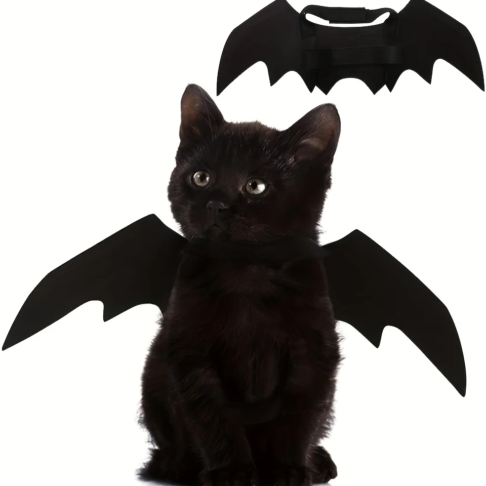 Adjustable Bat Wings Costume for Pets - Soft Polyester Material, Suitable for Cats And Small Dogs, Perfect for Halloween Cosplay