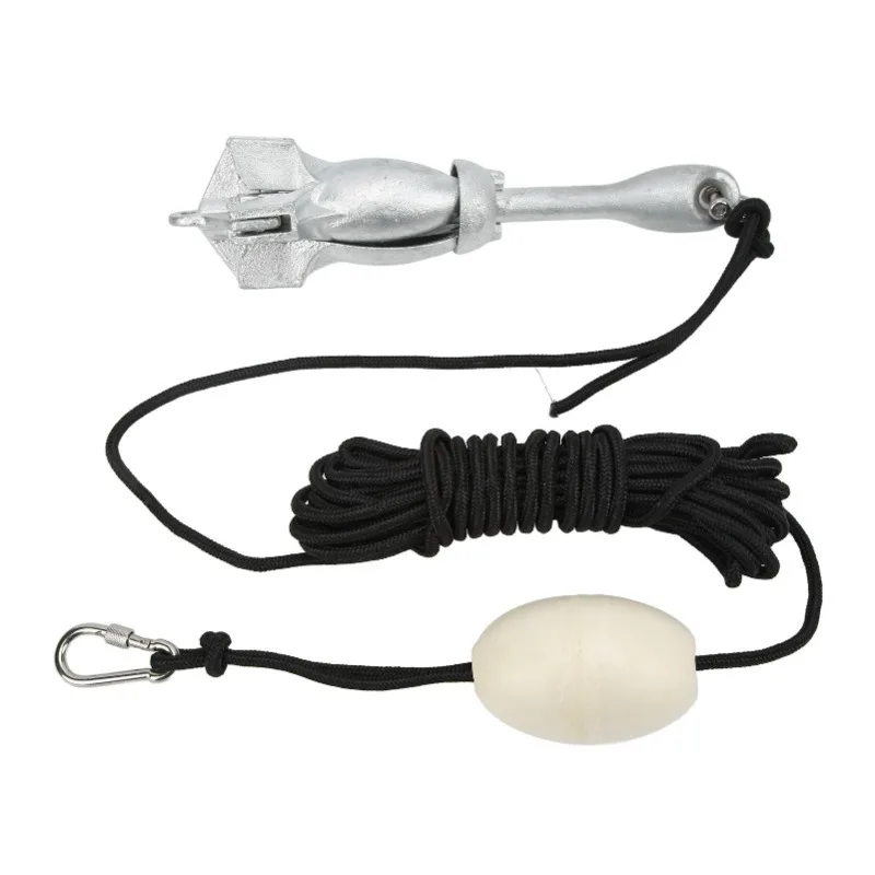 

Складной якорь 4 зубца, 3,5 фунта, портативный комплект веревки длиной 25 футов — для морских парусных лодок, каяков, каноэ, водного судна — аксессуар для морского якоря