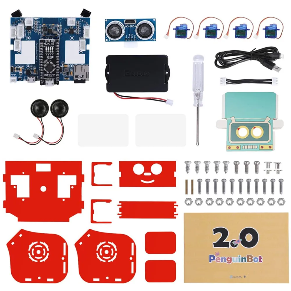 ELEGOO Penguin Bot Biped Robot Kit Compatible with Arduino Project with Assembling Tutorial, STEM Toys for Kids and Adults