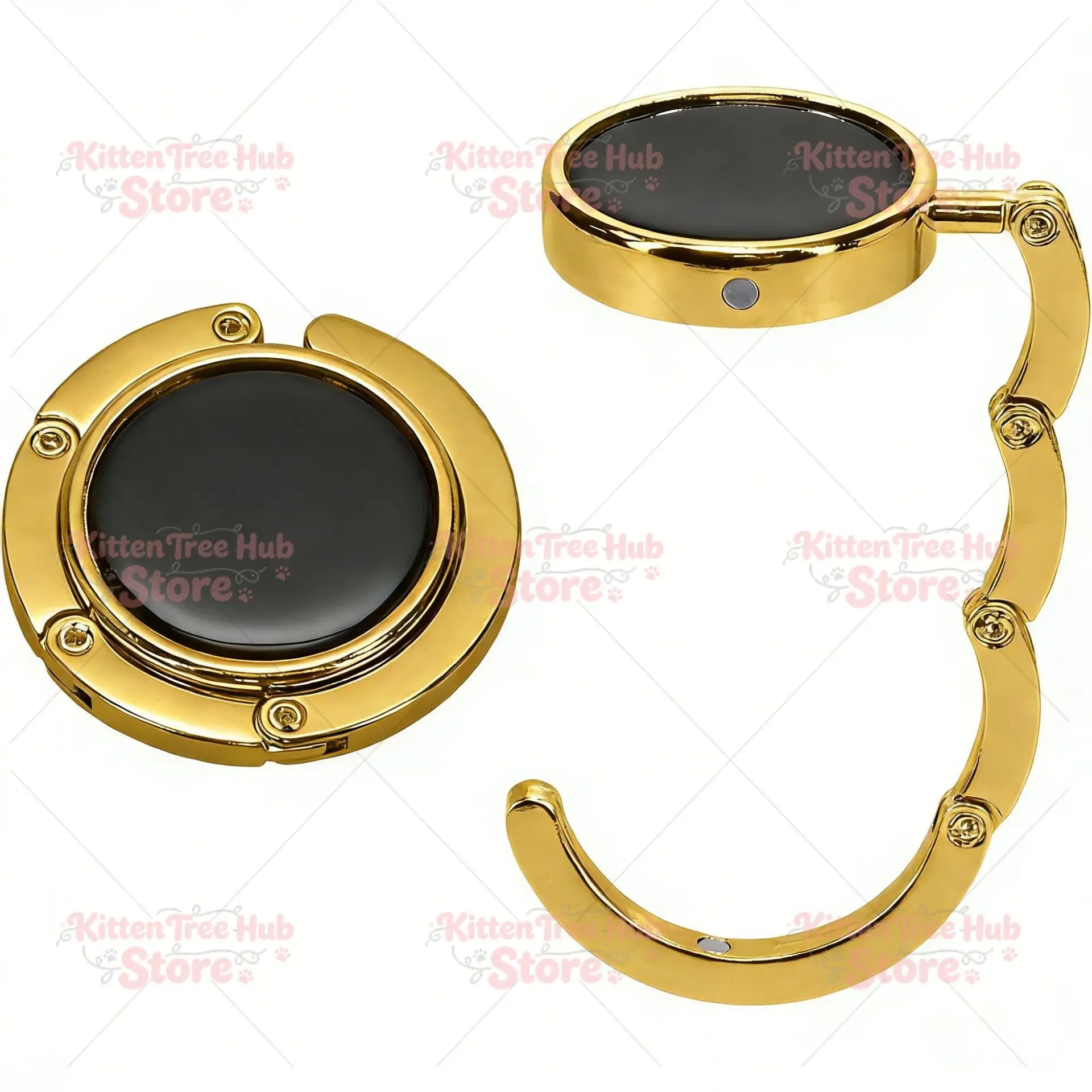 Leopard print zebra desktop hook metal round bag hanging device portable creative folding bag hook bag buckle