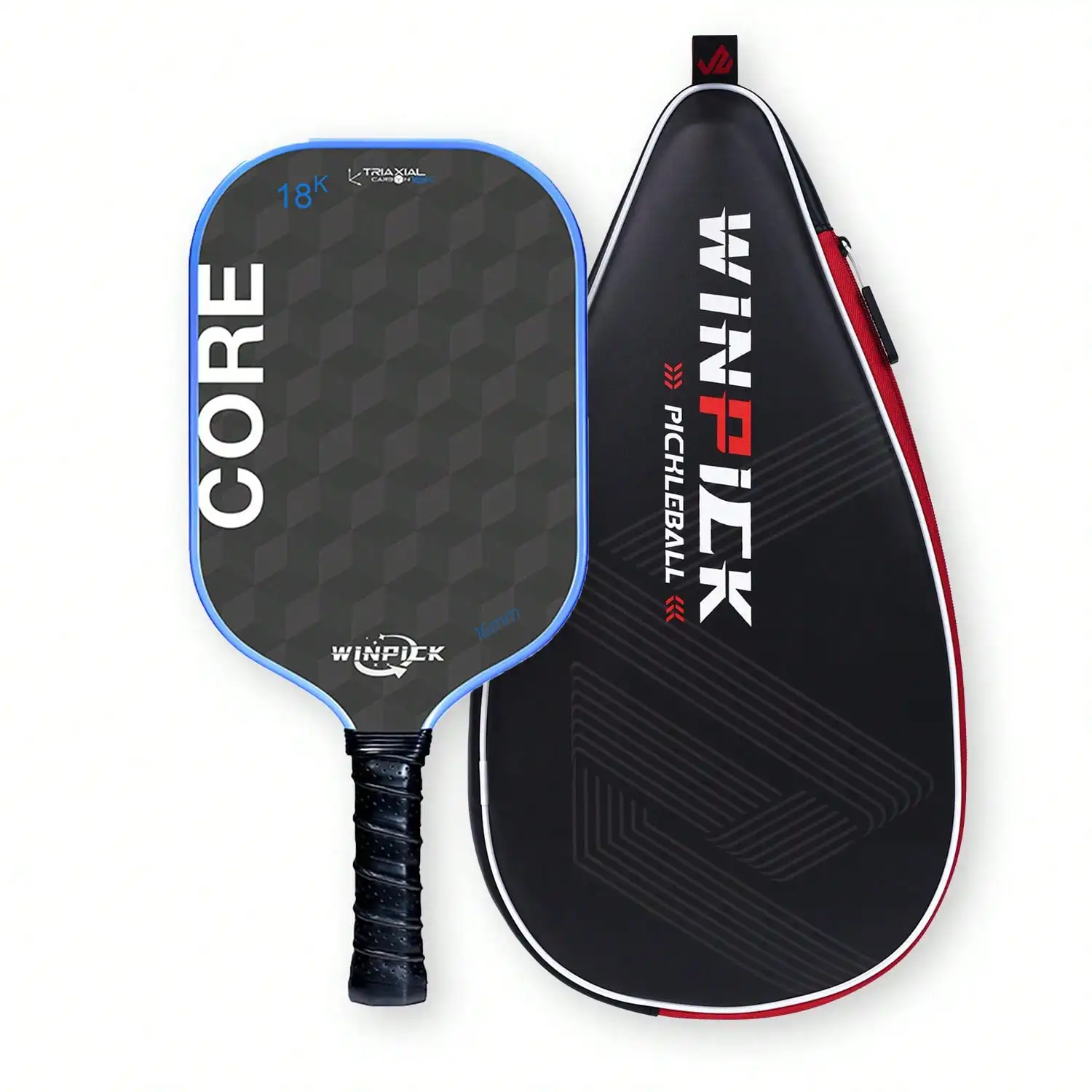 WINPICK Pickleball Paddle, T700 Carbon Fiber Thermoformed Pickleball Paddle USAPA Approved With High Spin &Amp; Power, 16MM Polypropylene Honeycomb Core, Anti-Slip Comfort Grip 18K Pickleball Racket
