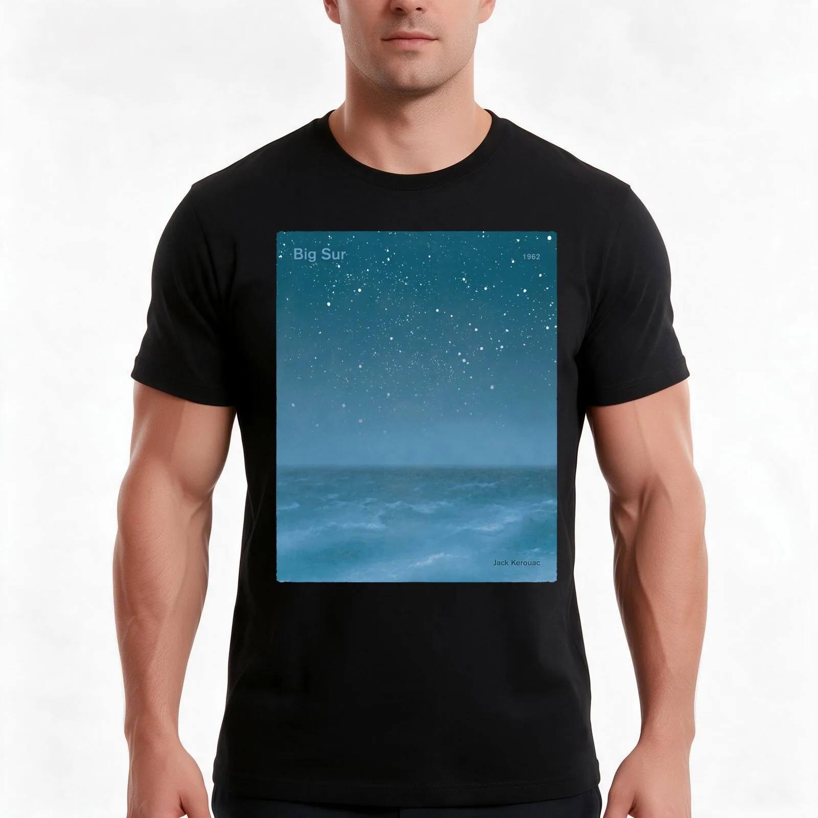 Big Sur Jack Kerouac Literary Art for Readers and Writers. T-Shirt Summer Casual Cotton Tee Oversized Streetwear Tops