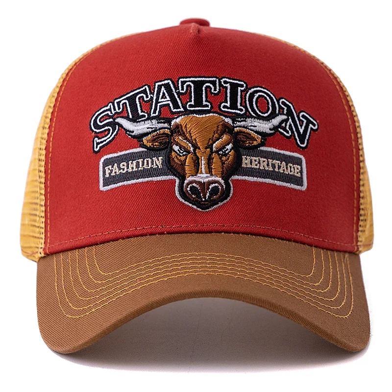 حار بيع الصيف تنفس شبكة قبعة سائق الشاحنة بولز رئيس نمط قبعة بيسبول Snapback القبعات للرجال والنساء