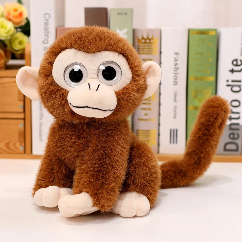 Simulation Big-eyed Monkey Plush Toy Soft Stuffed Long Tail Monkey Doll Home Decoration Birthday Gift For Children