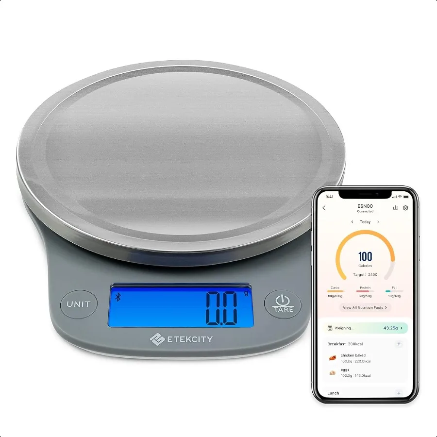 

Nutrition Smart Food Kitchen Scale Digital Ounces and Grams for Cooking Baking Meal Prep Dieting and Weight Loss 11 PoundsBluet