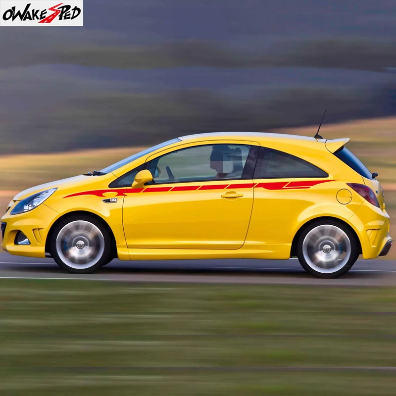 

2PCS Fashion Creative FOR Kia SOUL Racing Stripe Car stickers Decorative Car Door Sides vinyl Film Decal Exterior Accessories