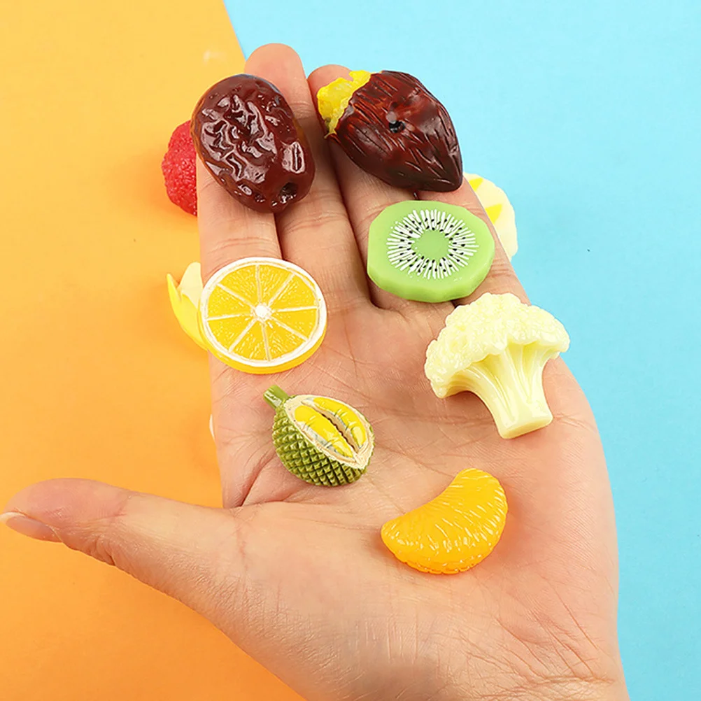 

12Pcs Resin Artificial Vegetable Fruit Models Mini Simulation Faux Food Decorative Ornaments for Kitchen Home