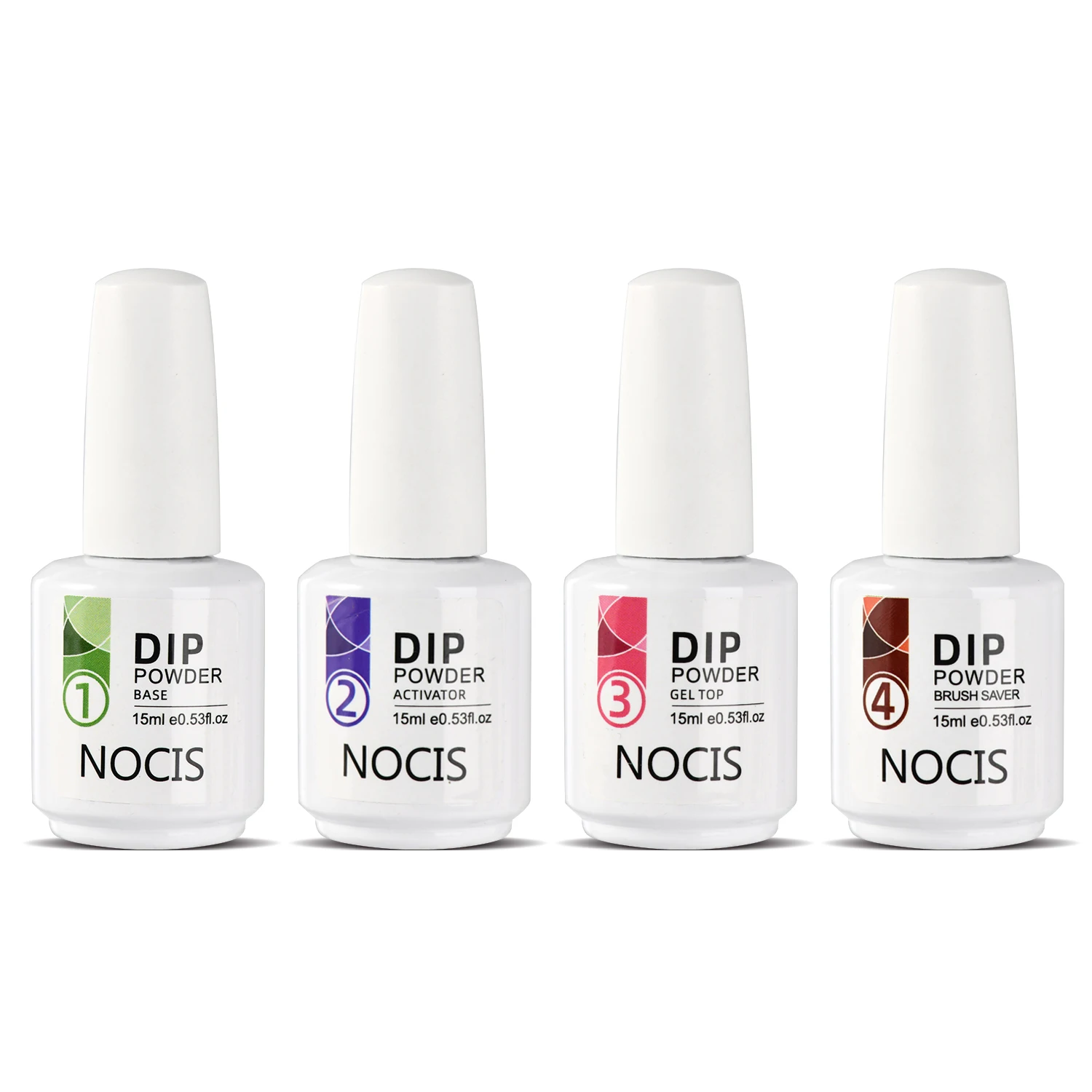 Kit completo de uñas en polvo para inmersión, juego de 4 piezas con base, capa superior, activador y protector de pincel, elementos esenciales de manicura acrílicos inodoros