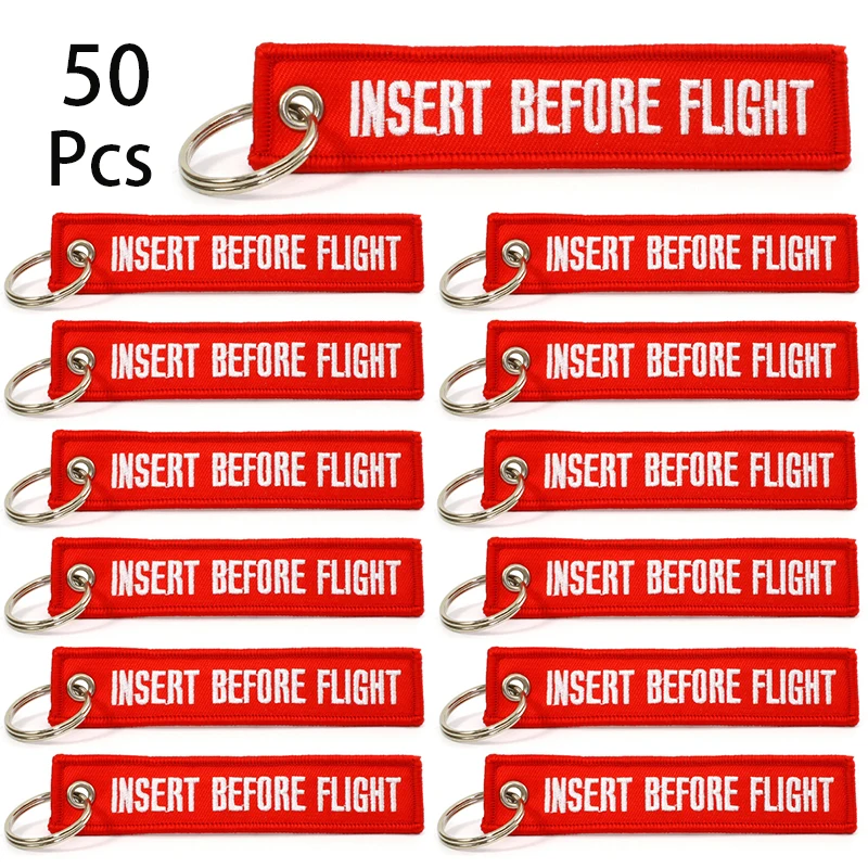 

50Pcs Rotary Insert Before Flight Key Chain