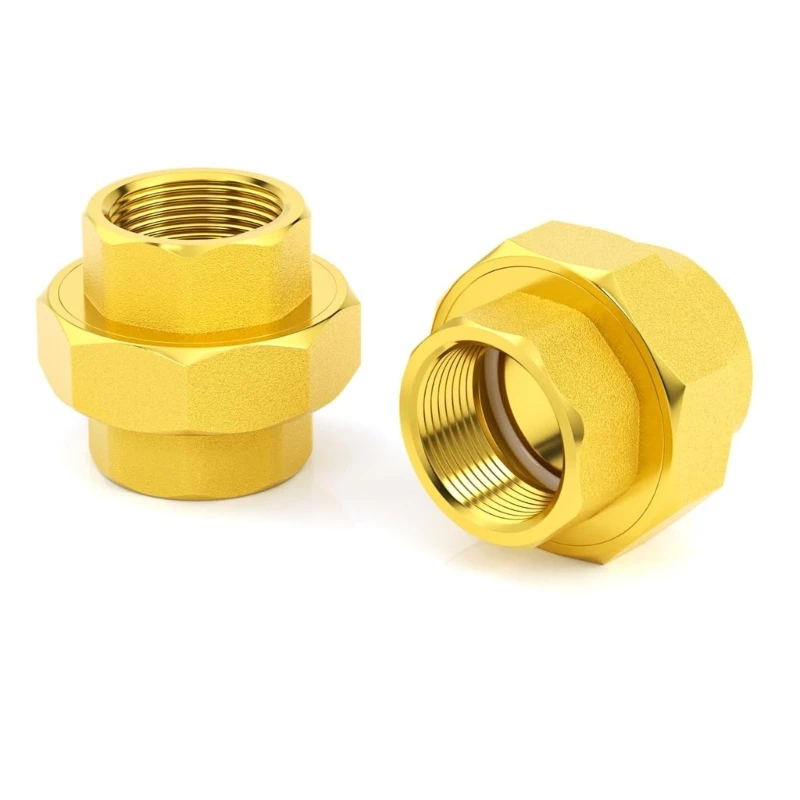 Conector mangueira latão, 2 peças, acessórios para mangueira jardim, roscas fêmeas duplas polegadas, conector