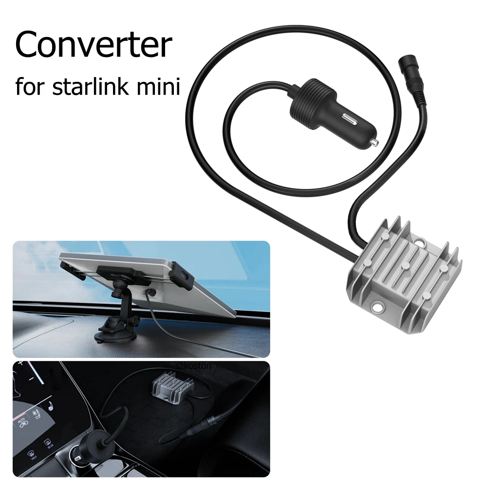 

For Starlink Mini Cable Car Adapter 10-28V to 30V 3.5A Conversion with Step Up Converter 12V Power Cable Cigarette Lighter Plug