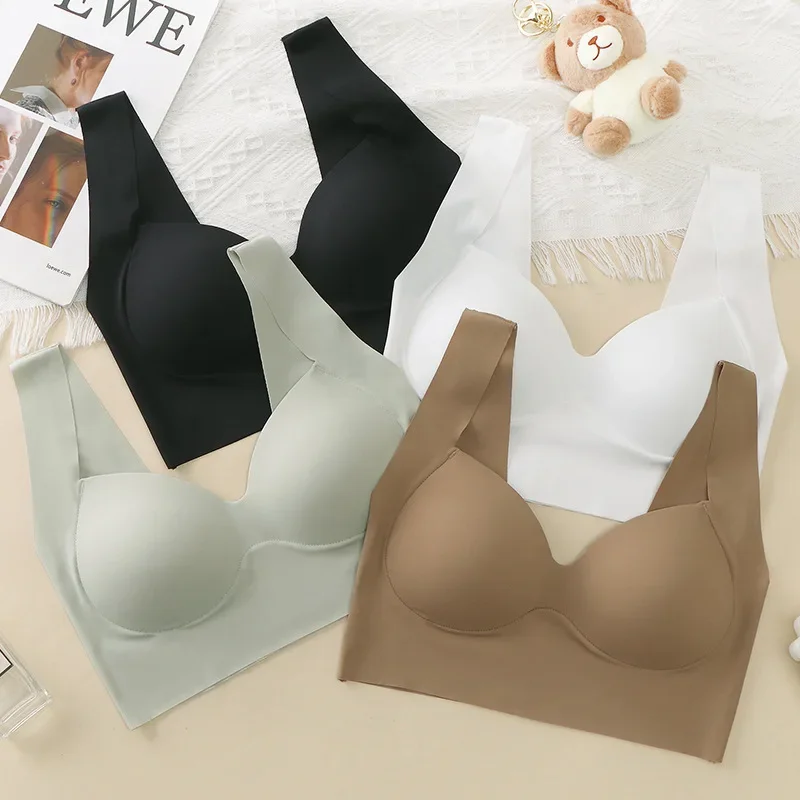 Bezešvé podprsenky pro ženy push-up podprsenka dámské spodní prádlo měkký výstřih do V crop top bez kostic podprsenka sportovní spodní prádlo push-up - náhled 3