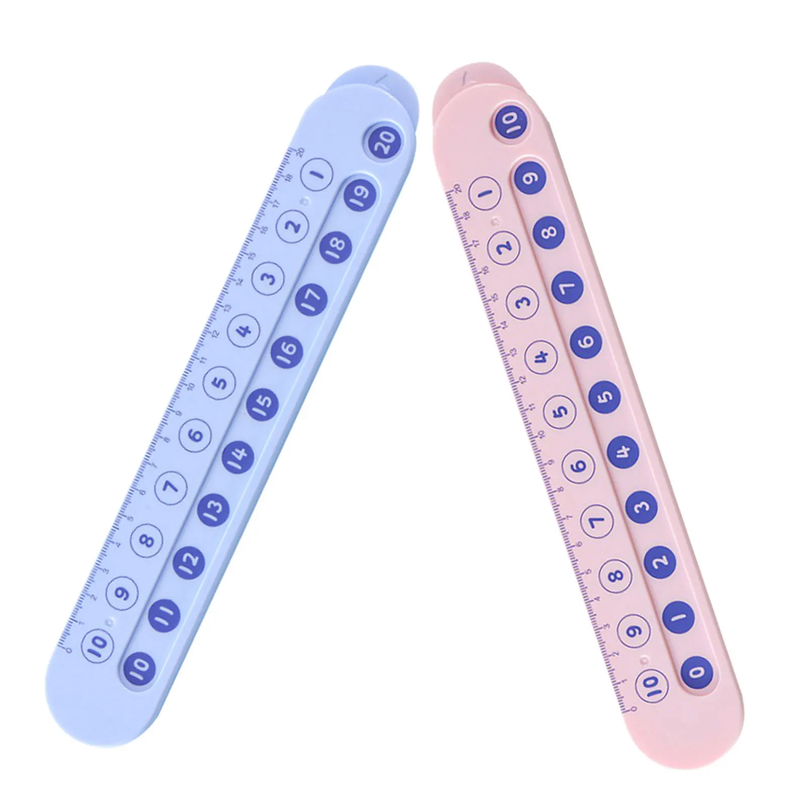 2 stuks educatieve wiskundeliniaal interactief leermiddel voor kleuters rekenkundige praktijk dubbelzijdige wiskundevaardigheden